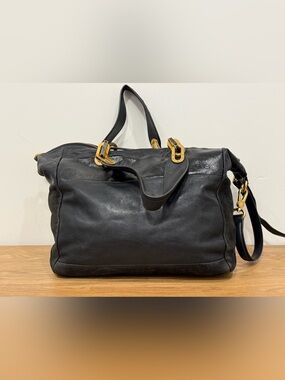 Marc Jacobs Black Tote with Gold Accents